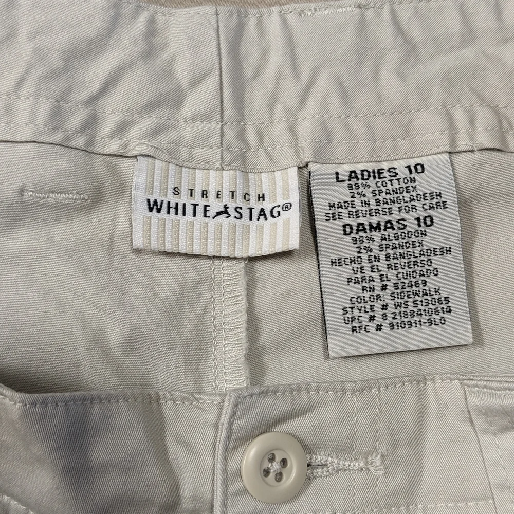 White Stag Stretch Classic Tan Khaki Chinos Bermudas/Capris- Size 10
